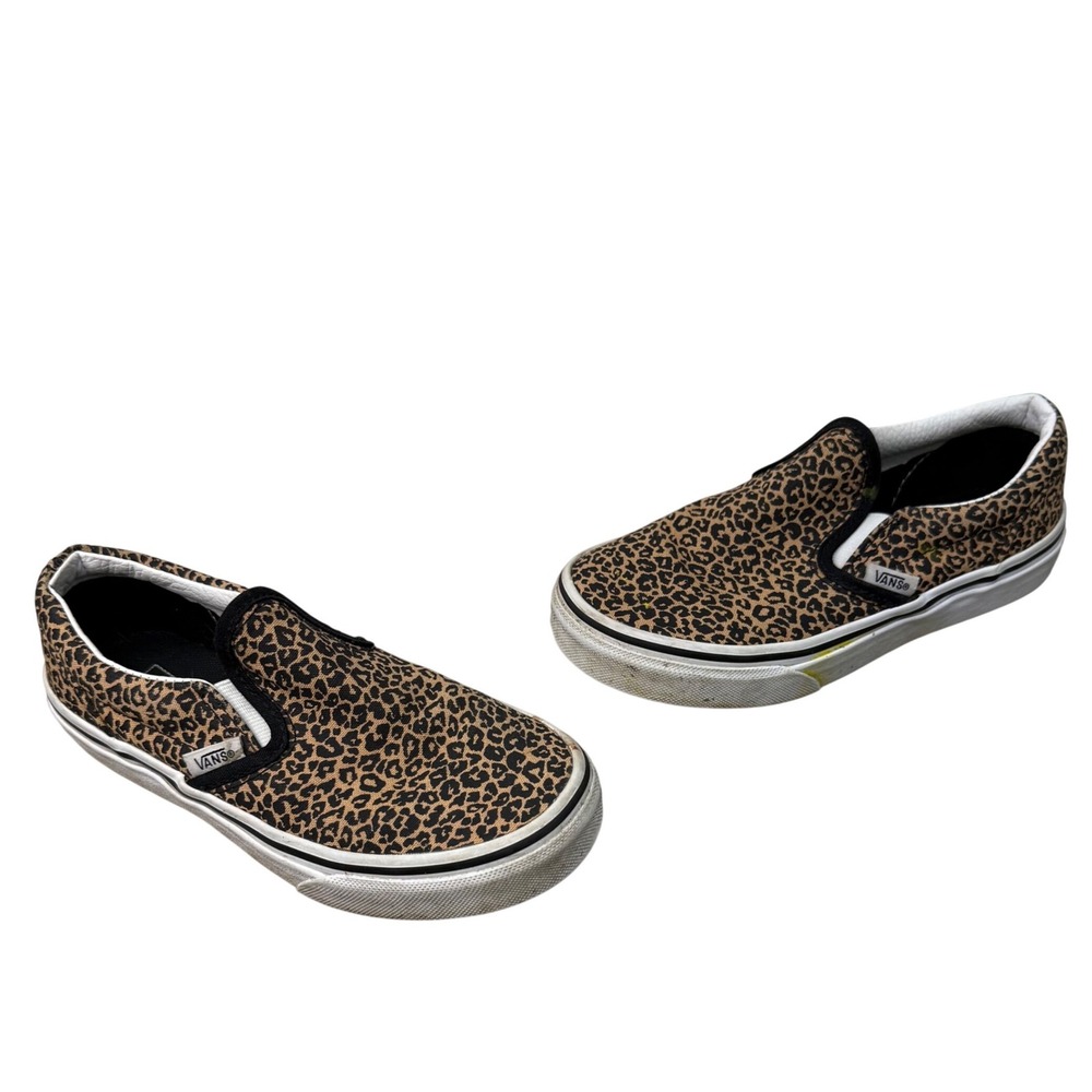 Vans Classic Slip-On Leopard Cheetah Print Shoes Kids Size 1